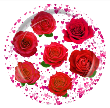Valentine Day Personalized Rose Plates